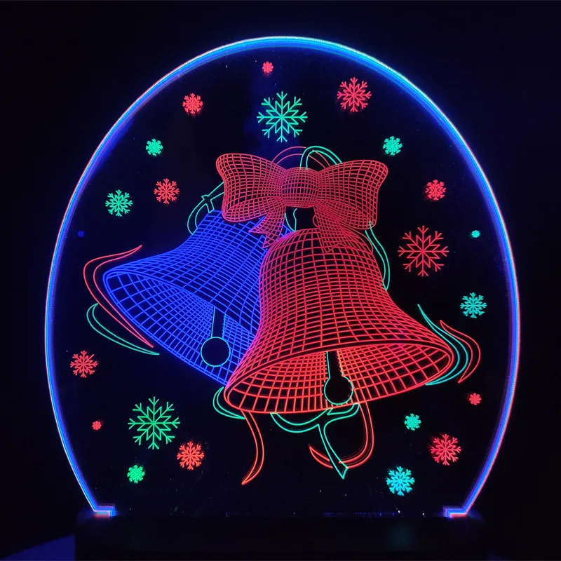 Lámpara 3D de decoración navideña para niños, lámpara acrílica de Papá Noel, muñeco de nieve, luces LED nocturnas de Año Nuevo, regalo de Navidad, 2022, 2023