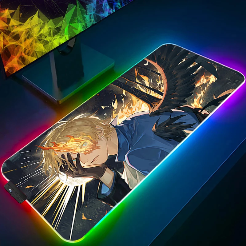 RGB Computer Varmilo Keyboard LED Mouse Pad 90x40cm one piece Sabo Backlight Gaming Accessories Gamer Carpet Desk Mat Mousepad
