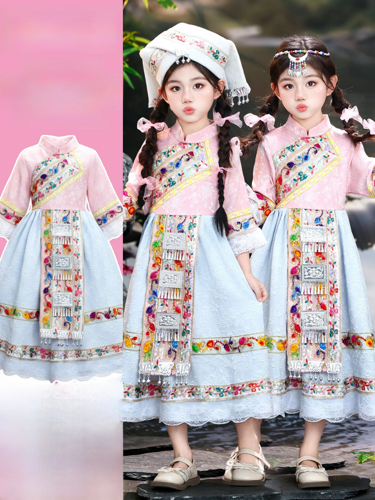 

New March 3 Ethnic Minori Clothing for Girls Yao Eth Children's Hanfu Traditional Costume Polyester Fabric Online Exc...