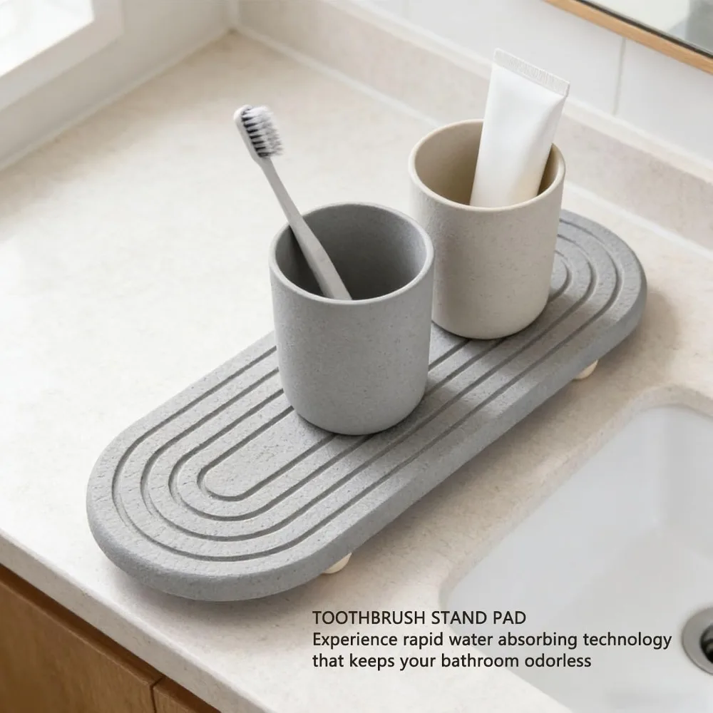 Absorbent Diatomite Water Absorbing Tray Fast Water Absorption Practical Fast Drying Mat Sturdy Rectangular Soap Dish For Sink