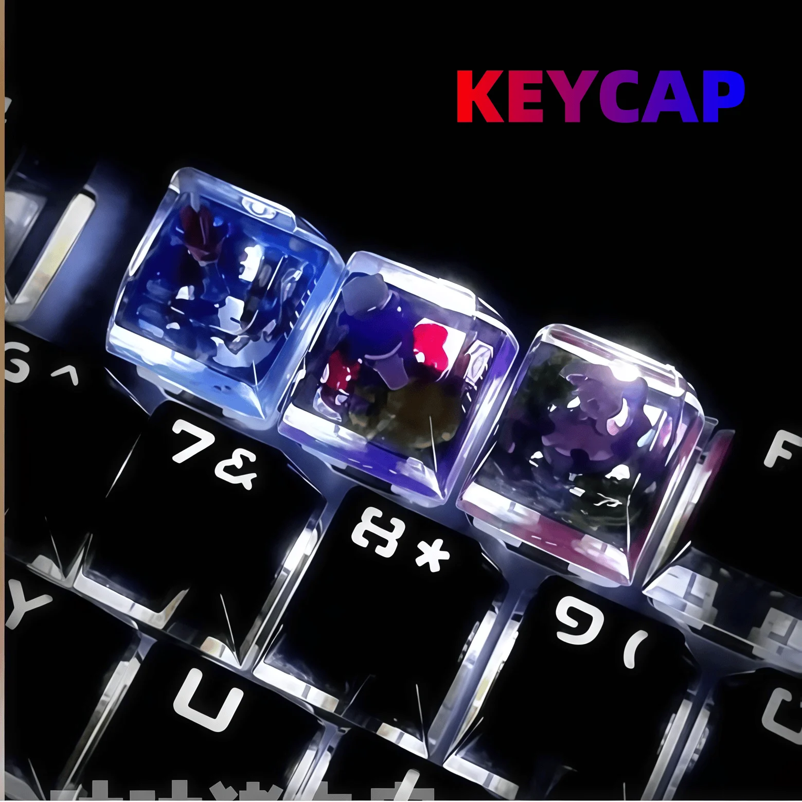 ptcg-pokemon-resin-keycap-tastiera-artigianale-stereoscopica-trasparente-in-resina-per-tastiera-meccanica-chespin-togepi-haunter-gastly-snorlax