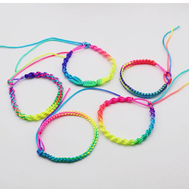 20Pcs Ethnic Style Woven Rope String Bracelet Child Party Favors Kids Birthday Baby Shower Gift Wedding Festivals For Guests