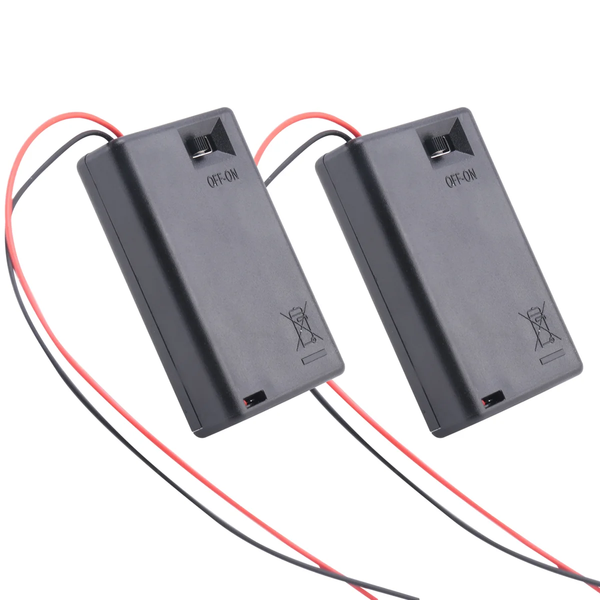ABUO2 Pcs 3 x AAA 4.5V Battery Holder Case Box Wired ON/OFF Switch w Cover