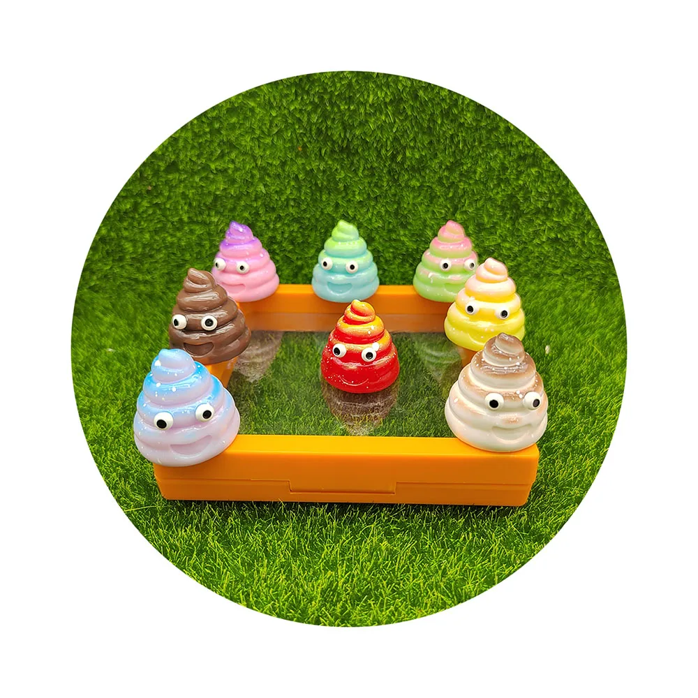 Resin Cute Rainbow Fun Poop Flat Back Cabochons For Hairpin Scrapbooking DIY Jewelry Craft Decoration Accessories