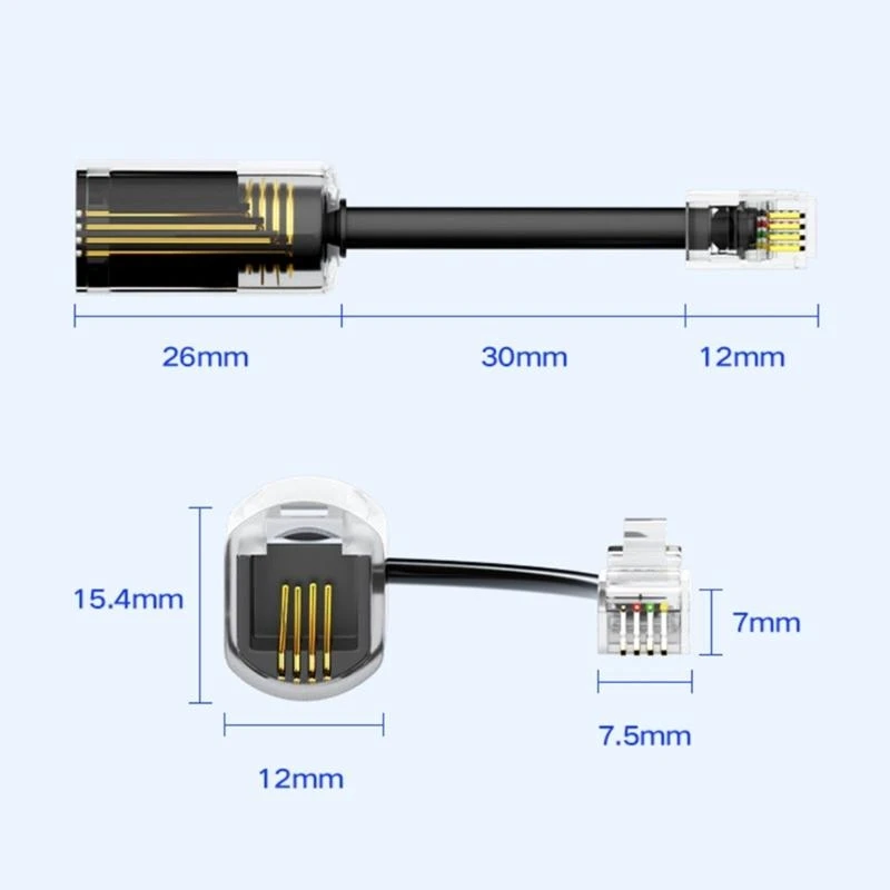 Effectively Telephone Cord Detangler Phone Cord RJ9 4P4C Male to Female