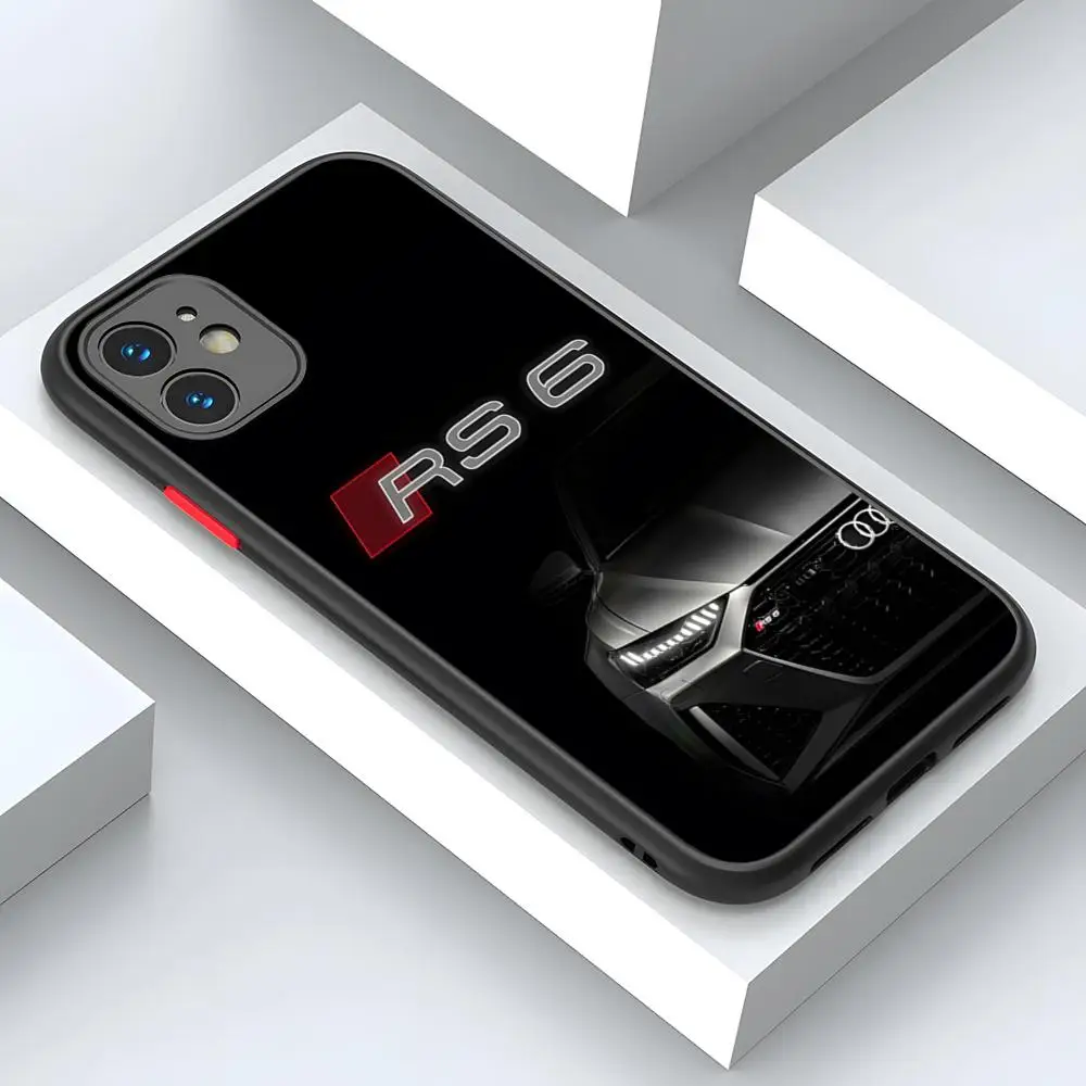 rastar-Luxury Sport Car A-Audi RS Phone Case Matte Transparent Back For IPhone 16 15 14 13 12 11 Pro Max X XR XS Plus Cover