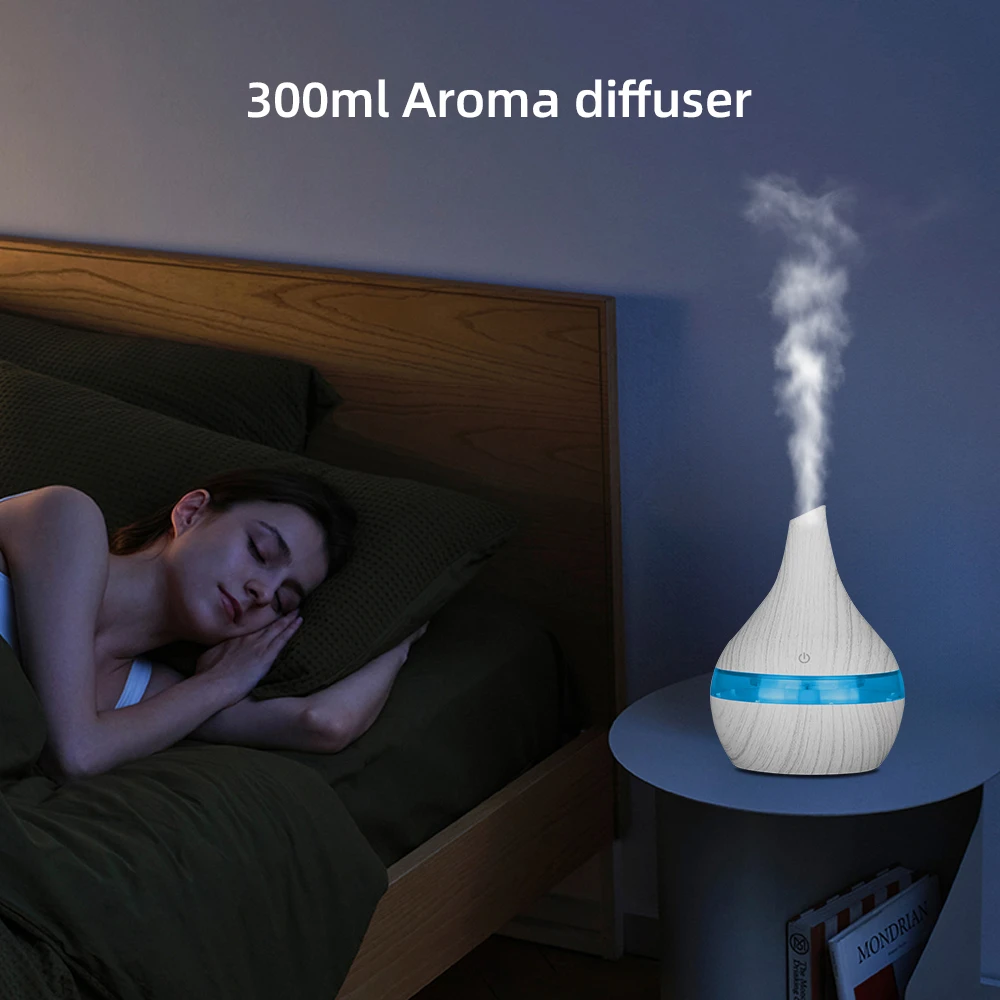 Compact 10.14oz Portable USB Humidifier & Essential Oil Diffuser with Touch Control, Perfect for Home, Office, and Travel Use