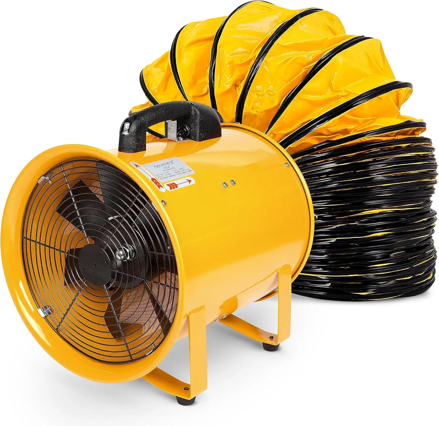 

Portable Blower Exhaust Fan 12 inch Strong Shop Ventilation Fan 4100 CFM 3050 RPM, 380 W, Construction Fan With Hose