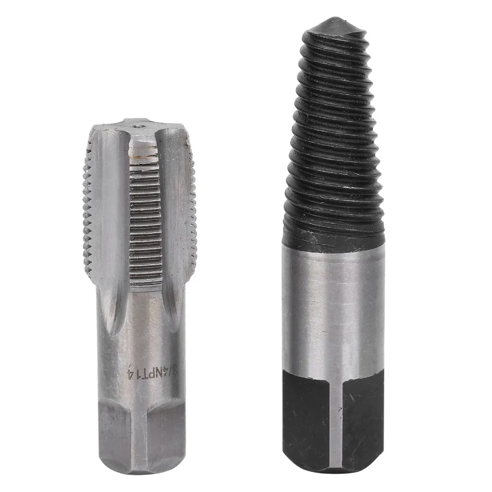 2pcs 3/4 Inch Size Broken Bolt Extractor Drill Bit Style Steel Material Broken Screw Remover Manual Operation