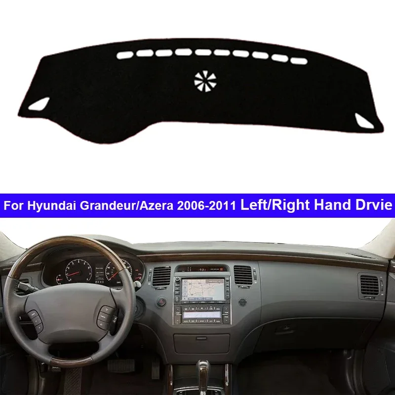 For Hyundai Grandeur Azera 2006 - 2011 Car Accessories Protective Pad Dashboard Cover Silicone Non-Slip Mat Sunshade