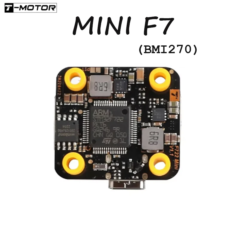 T-MOTOR MINI F7 BMI270 Flight Controller STM32F722 3~6S Lipo Support OSD 20*20mm Matching with F45A MINI 4IN1 ESC for FPV Drone