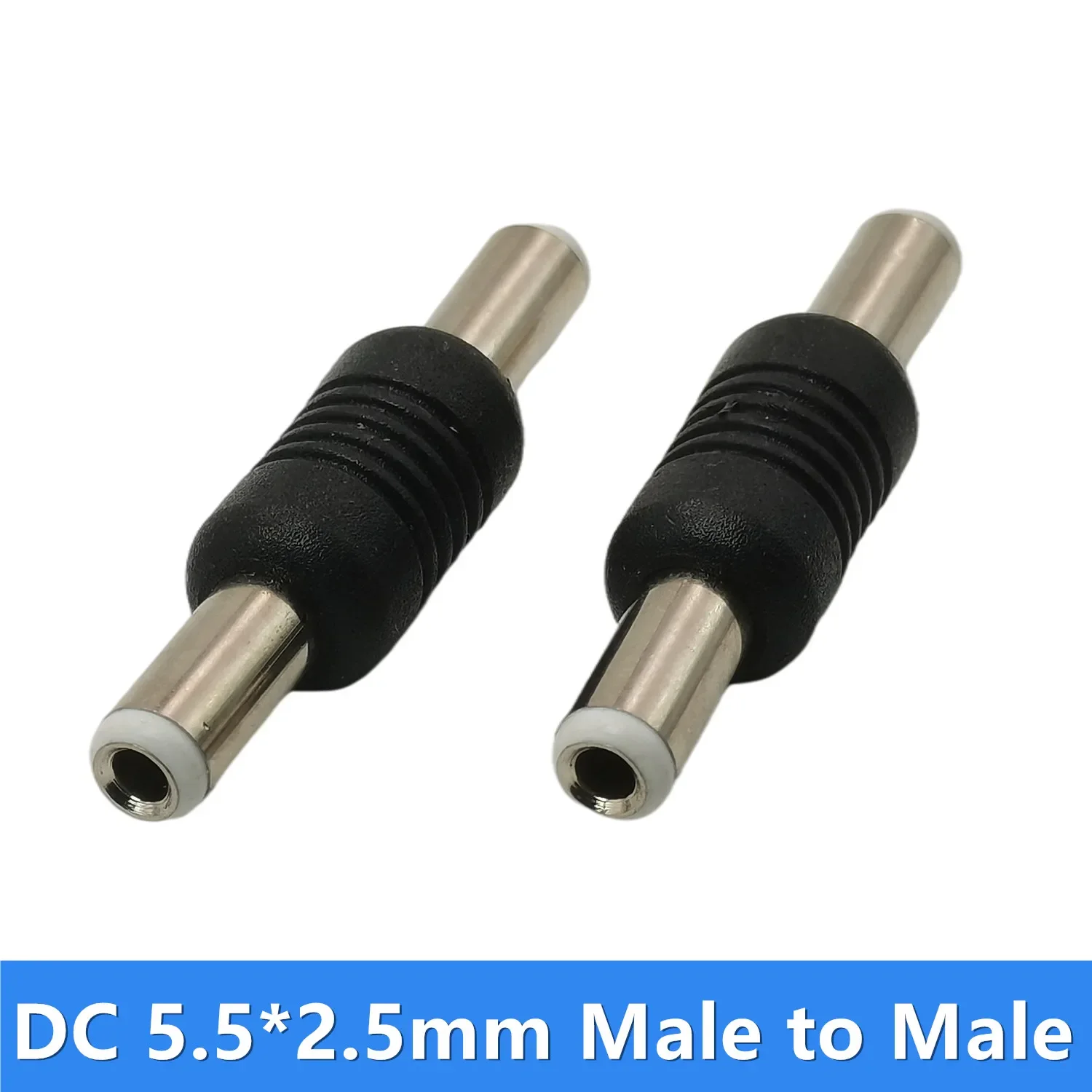 DC 5.5mm x 2.1mm Male to Male Adapter, Jack 5.5*2.5mm Male to Male,5.5*2.1mm Connector 2-pack