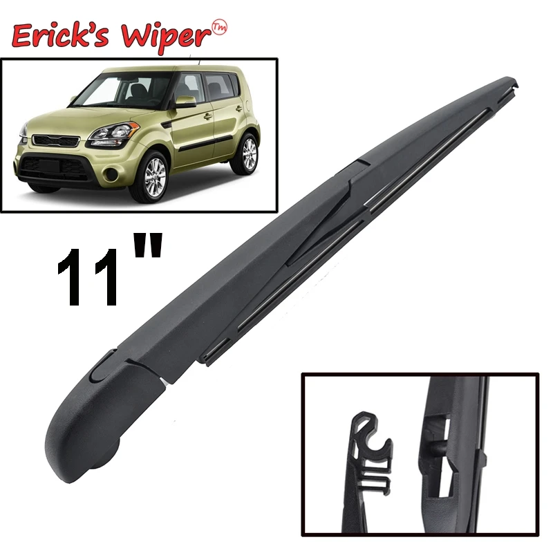 

Erick's Wiper 11-дюймовый комплект щеток и рычагов заднего стеклоочистителя для Kia Soul MK1 2009-2013, лобовое стекло, задняя дверь, щетка от дождя