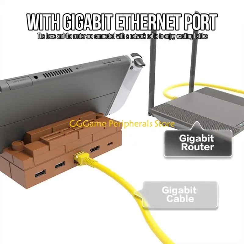 محطة إرساء التلفزيون U55B مع منفذ RJ45 جيجابت إيثرنت ومحول الفيديو المتوافق مع ومحول حامل الشحن للتبديل #3