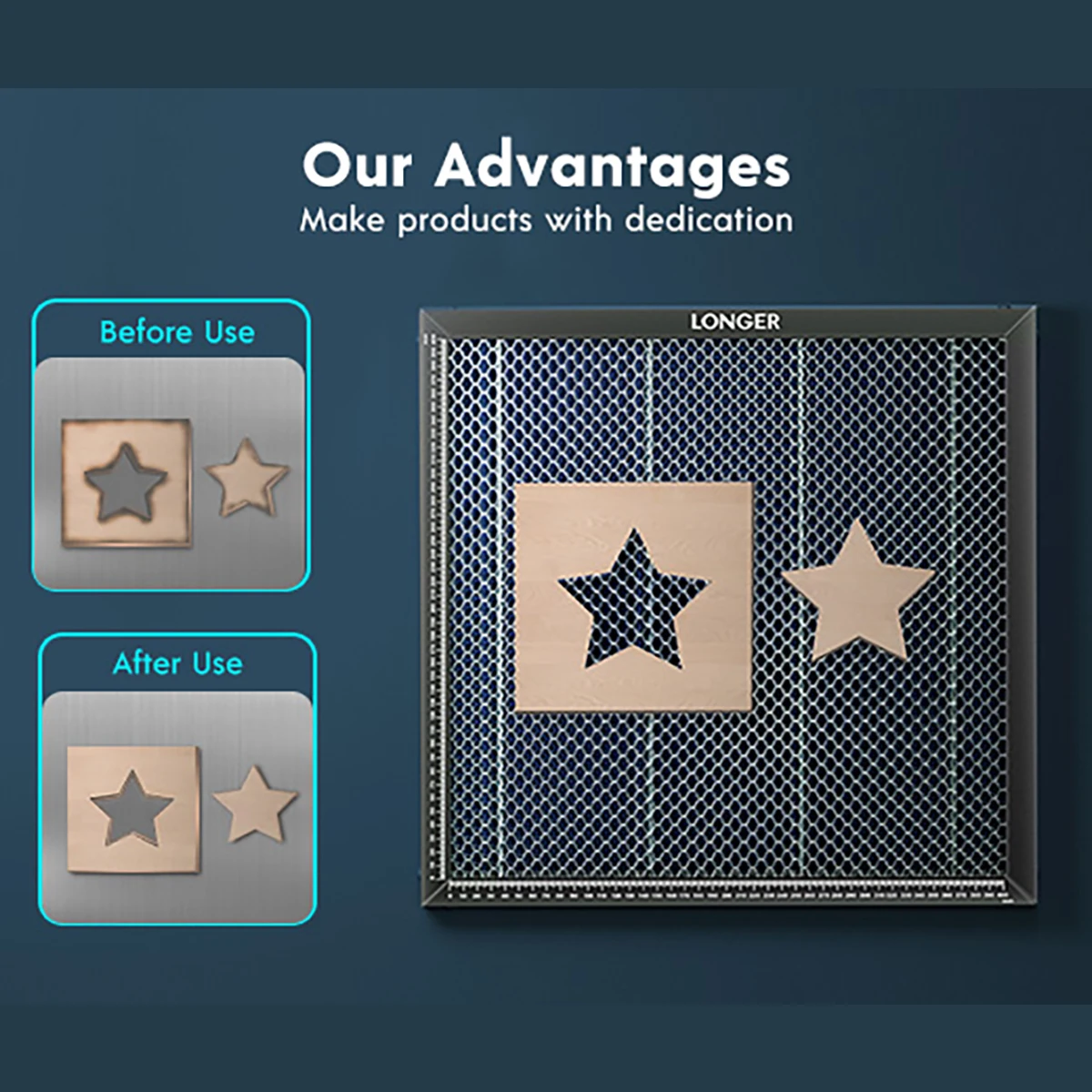 أطول العسل 440*440*22 مللي متر طاولة العمل العسل الليزر الليزر السرير الألومنيوم شبكة لوحة لآلة الحفر بالليزر