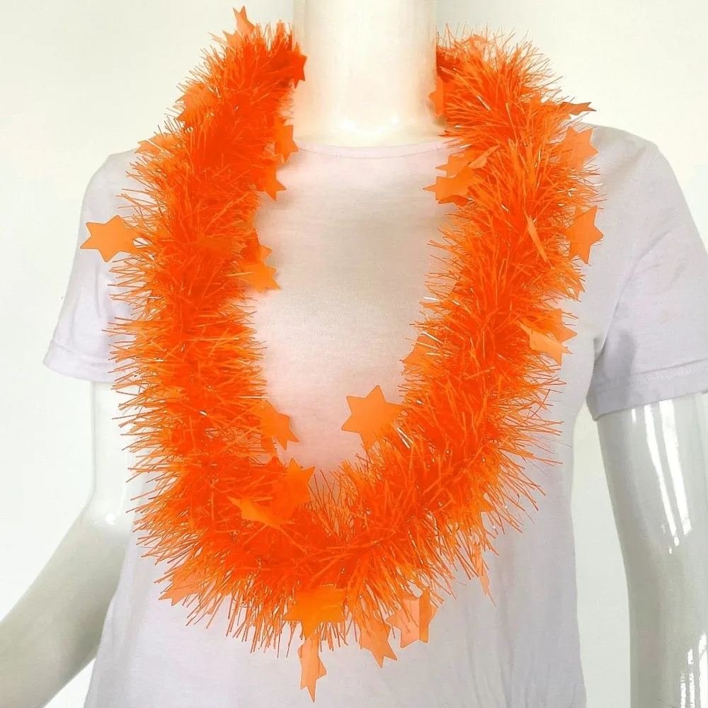 5pcs Glowing Large Fluorescent Garland Necklaces Shimmering 45cm Party Decorations Props Funny Colorful view 3