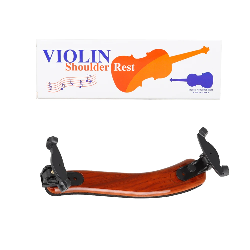 High Quality Violin Shoulder Rest Plastic Padded Solid Wood Coffee Single Board Adjustable 3/4 4/4 Fiddle Parts & Accessories