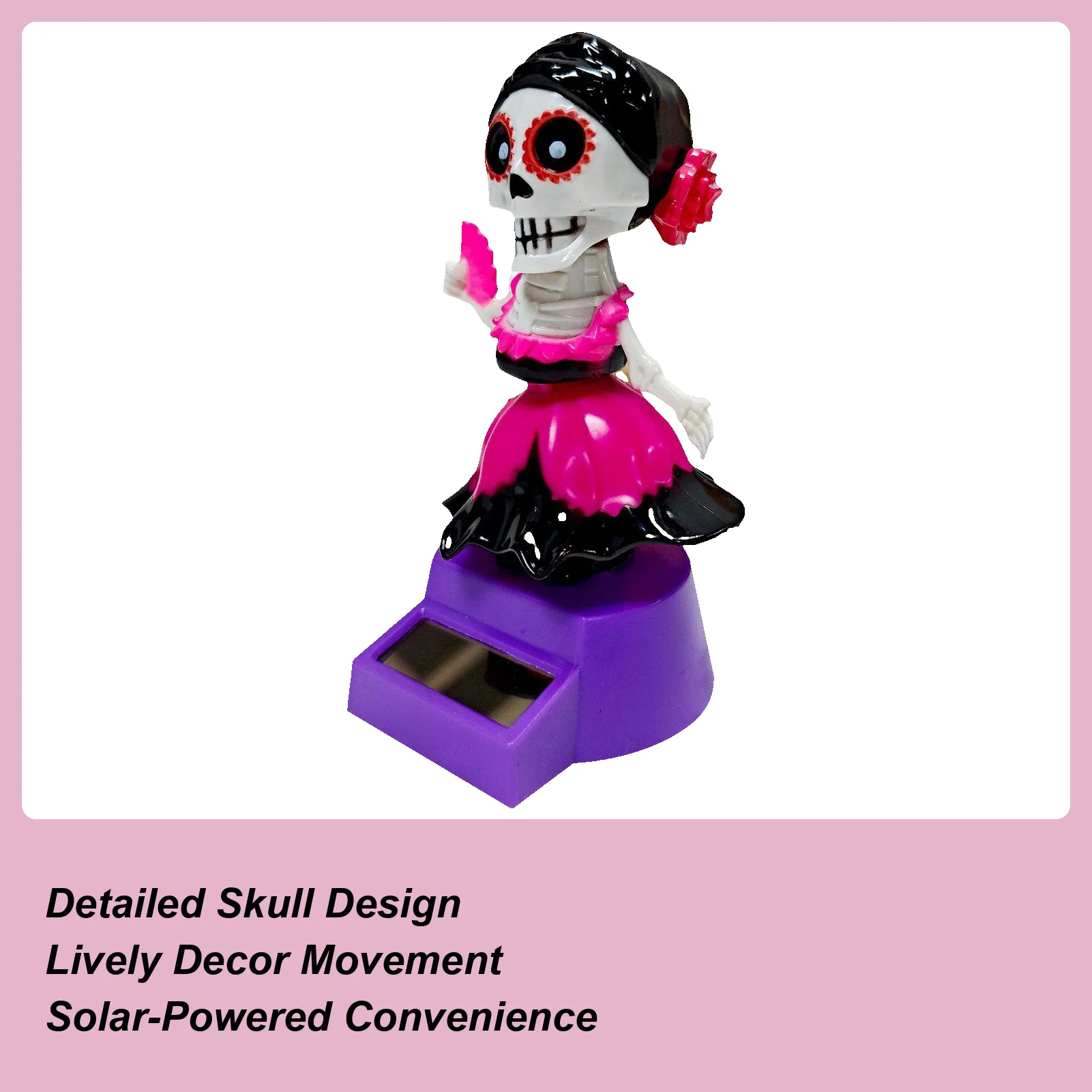 

Halloween Car Decor Spooky Car Accessories Solar-Powered Shaking Head Ornament For Desktop Interior Home Men Women Inside