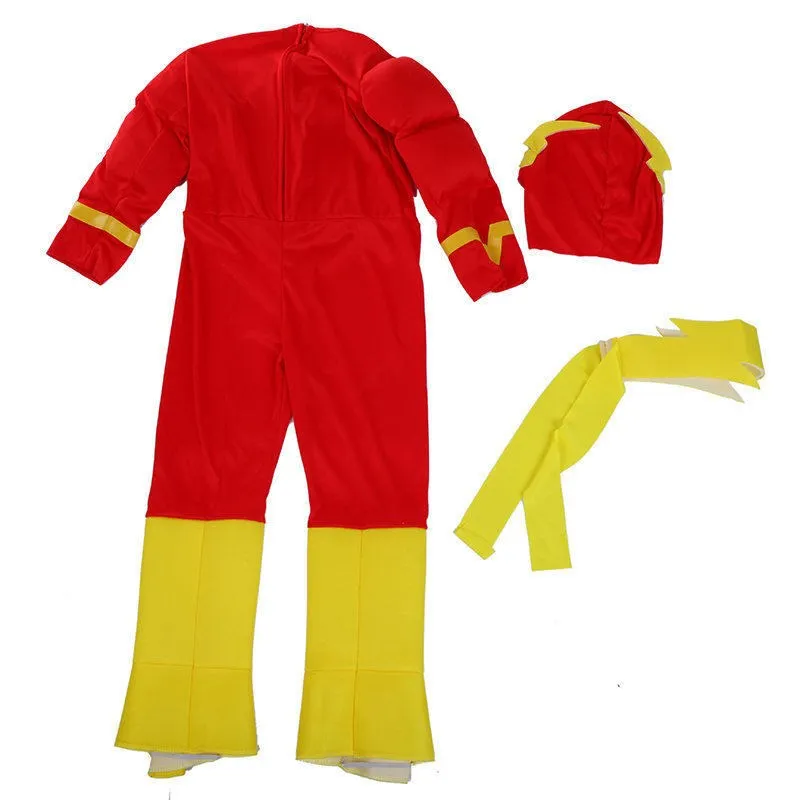 

Children's Superhero Muscle Suit Halloween Costume Flash Boy Role-playing Outfit Cartoon Character Boy's Muscle Costume