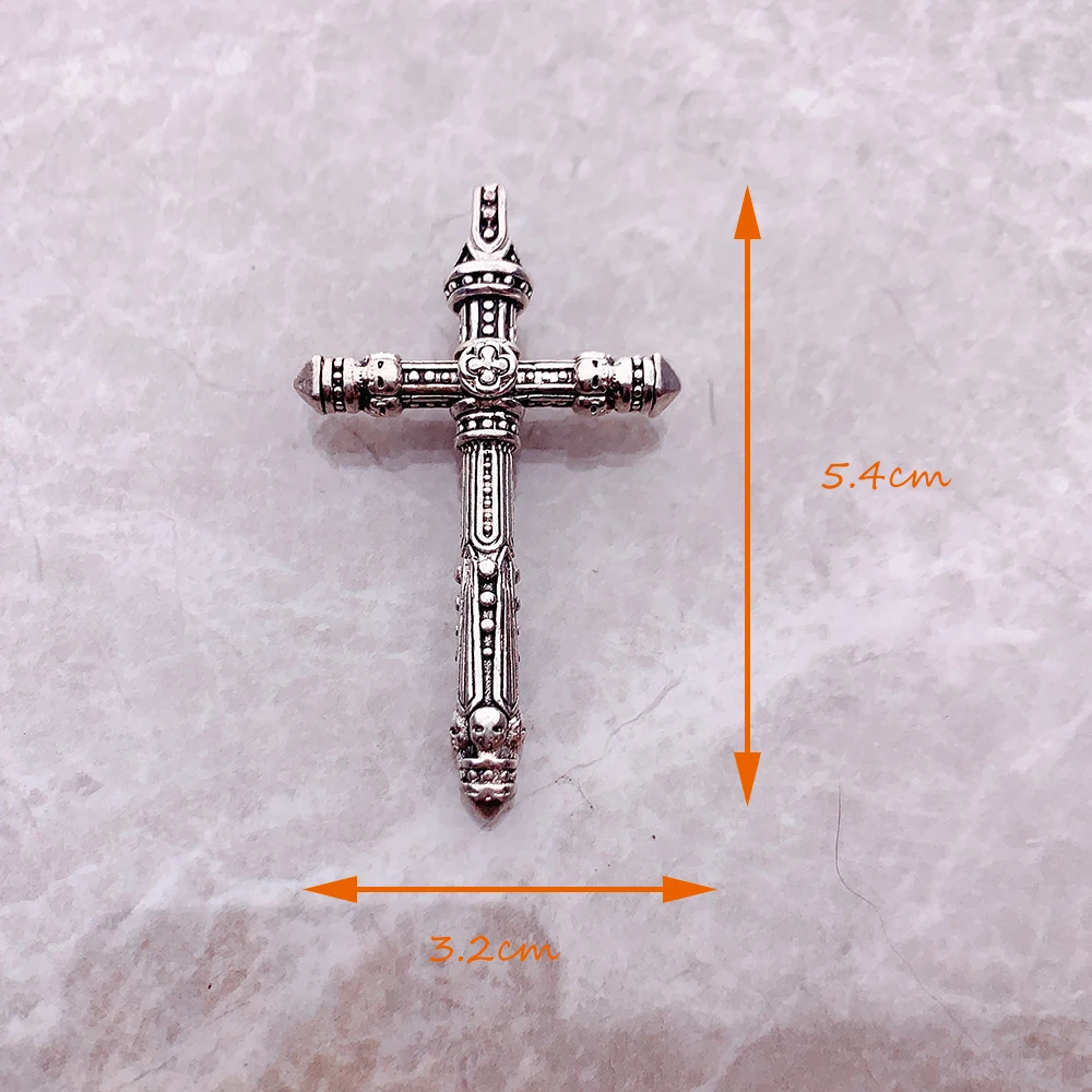 Pendant Cross Skull Brand New Fashion Jewelry Europe Accessories 925 Sterling Silver Vintage Gift For Women Men