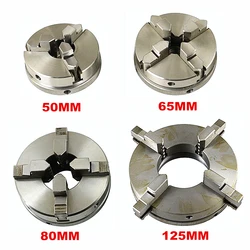 3/4 Jaws Wood Lathe Chuck 50/65/80/90/125mm Manual Chuck Self-centering DIY Metal Wood Lathe Tools