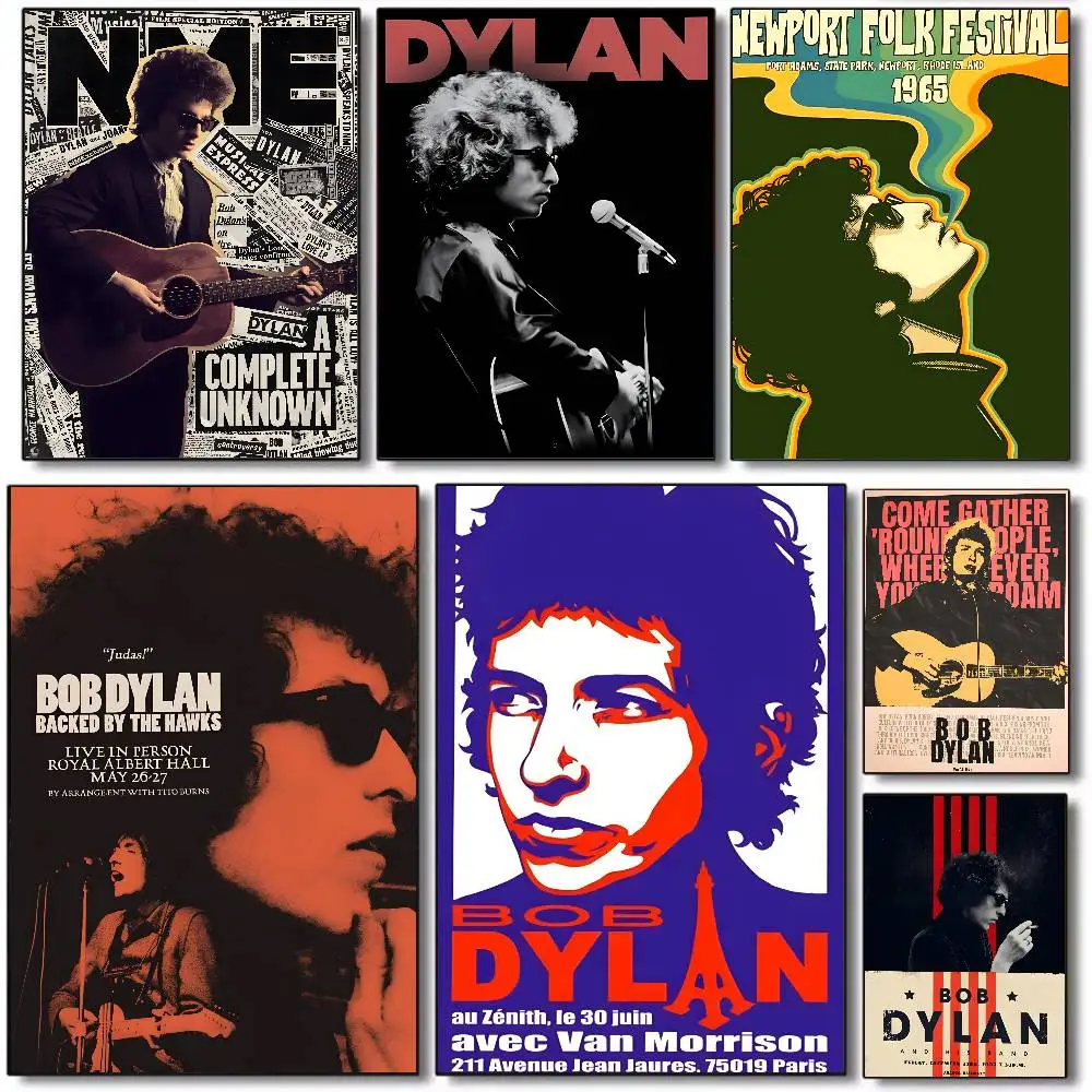 Singer Bob Dylan Music Poster Art canvas HD aesthetic Printing Paper Wall Art for Living Room Bar fashion Home Decor