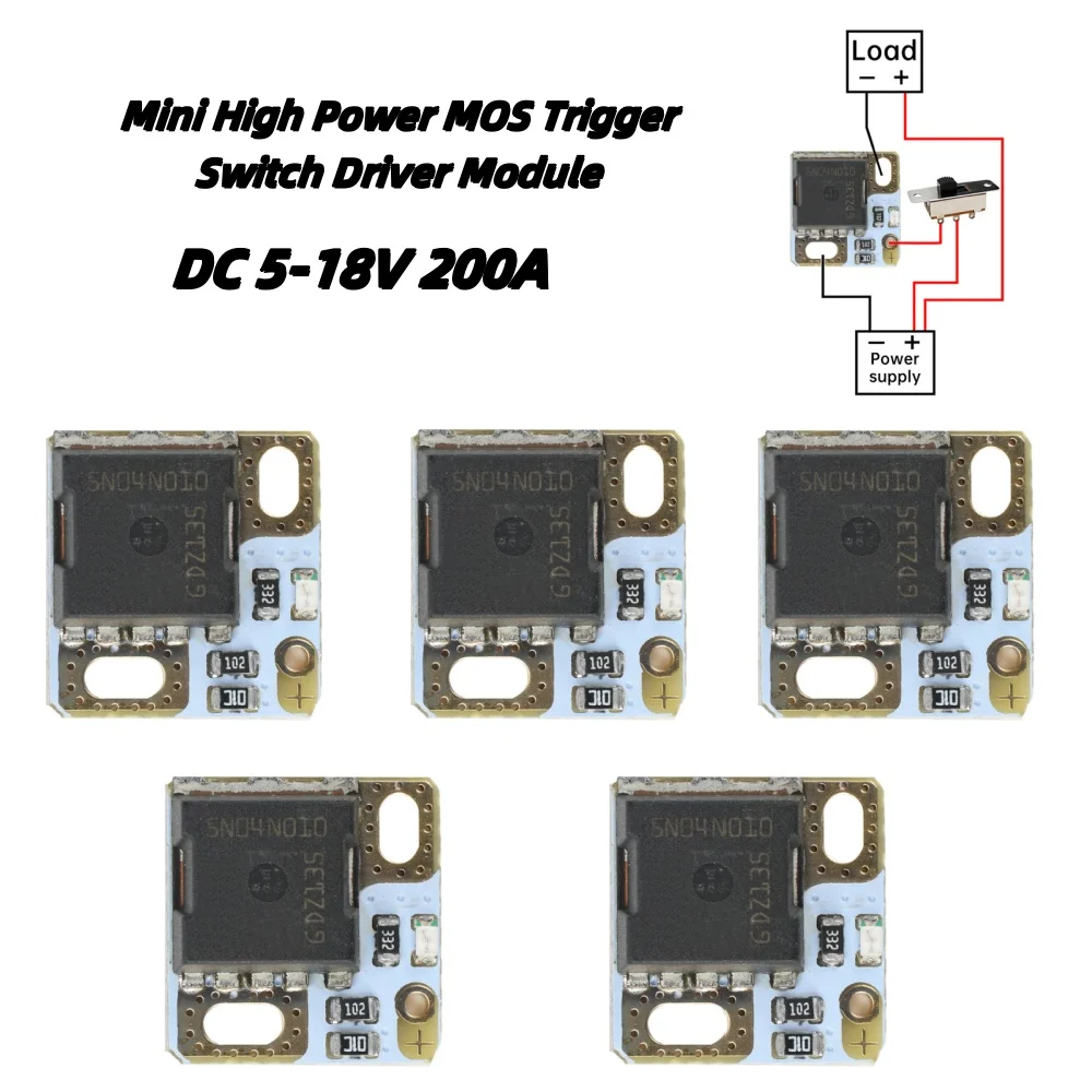 

5/10pcs 5-18V 200A High Power MOS Trigger Switch Driver Module Field Effect Tube PWM Regulation Electronic Switch Control Panel