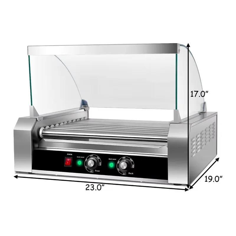 

Snack Food Supplie 5/7/9/11/14 Roller Grill Hot Dog Machine Warmer Automatic Rotary Hot Dog Sausage Griller