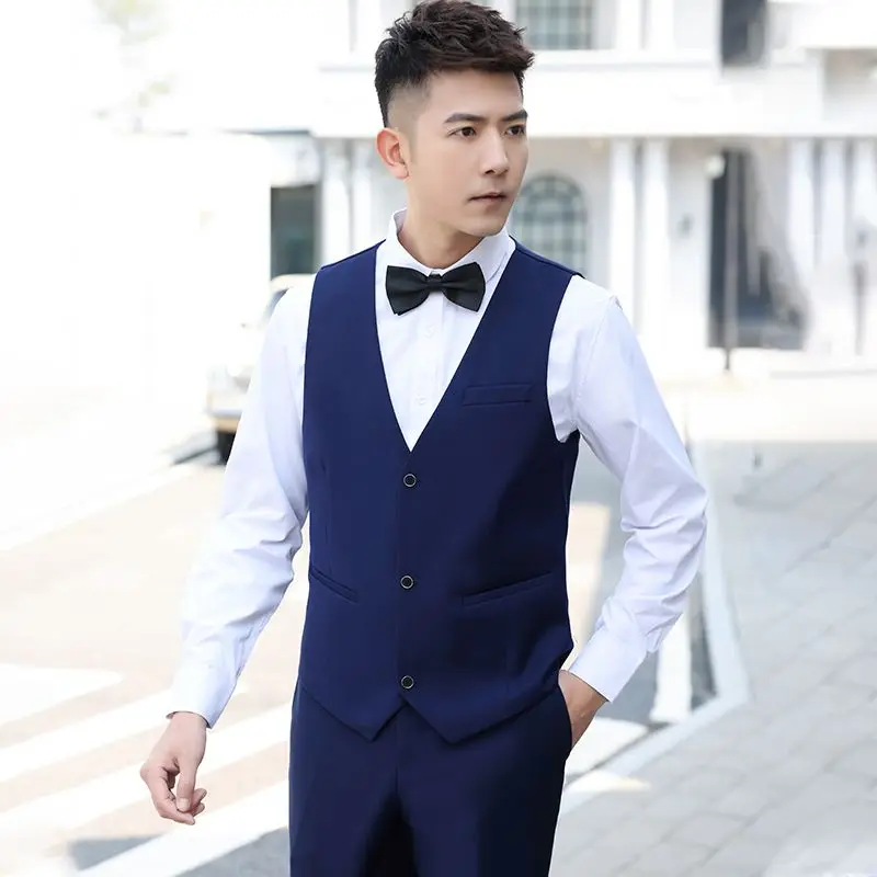 Summer Groomsmen Suit Set Lightweight 3 Piece Wedding Tuxedo with Shirt Vest for Men Matching Party Group Attire