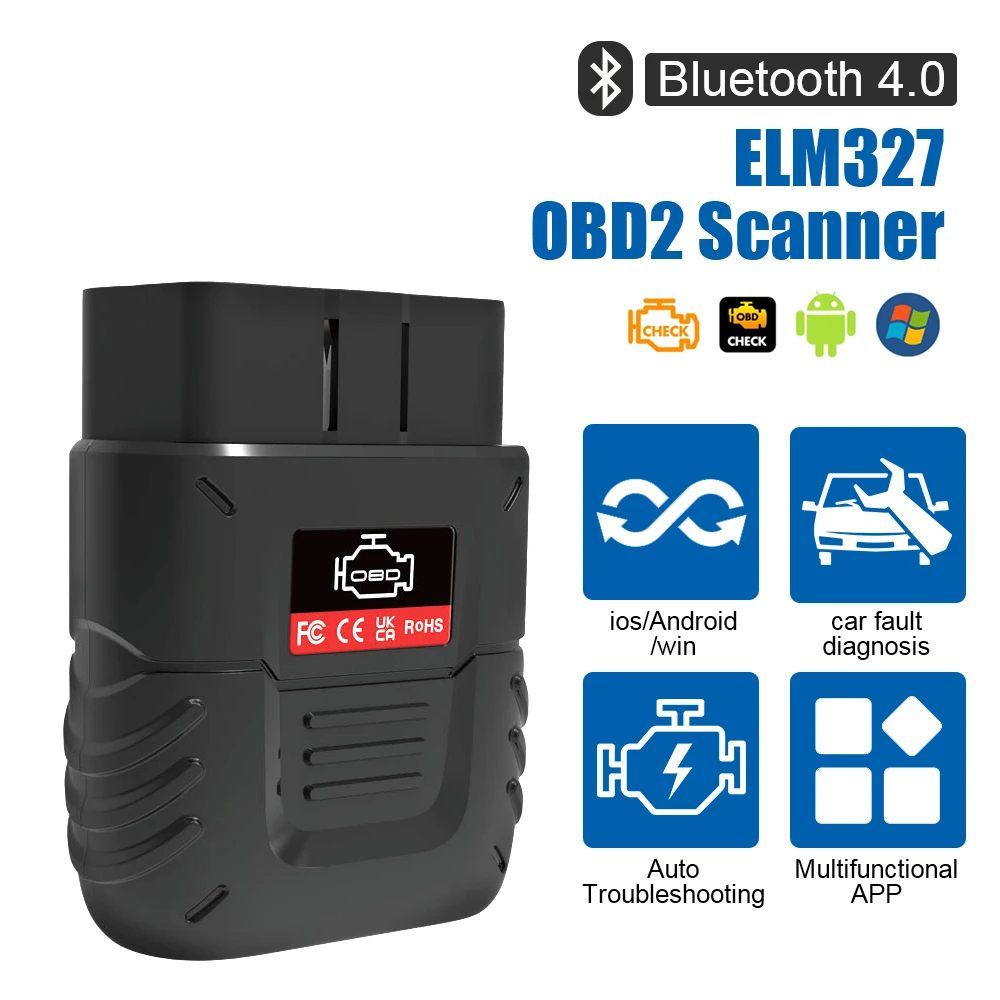 Car Diagnostic Tool OBD2 Scanner ELM 327 Scanner OBDII Code Reader Auto Scan Tool for IOS Android PC Bluetooth-Compatible 4.0