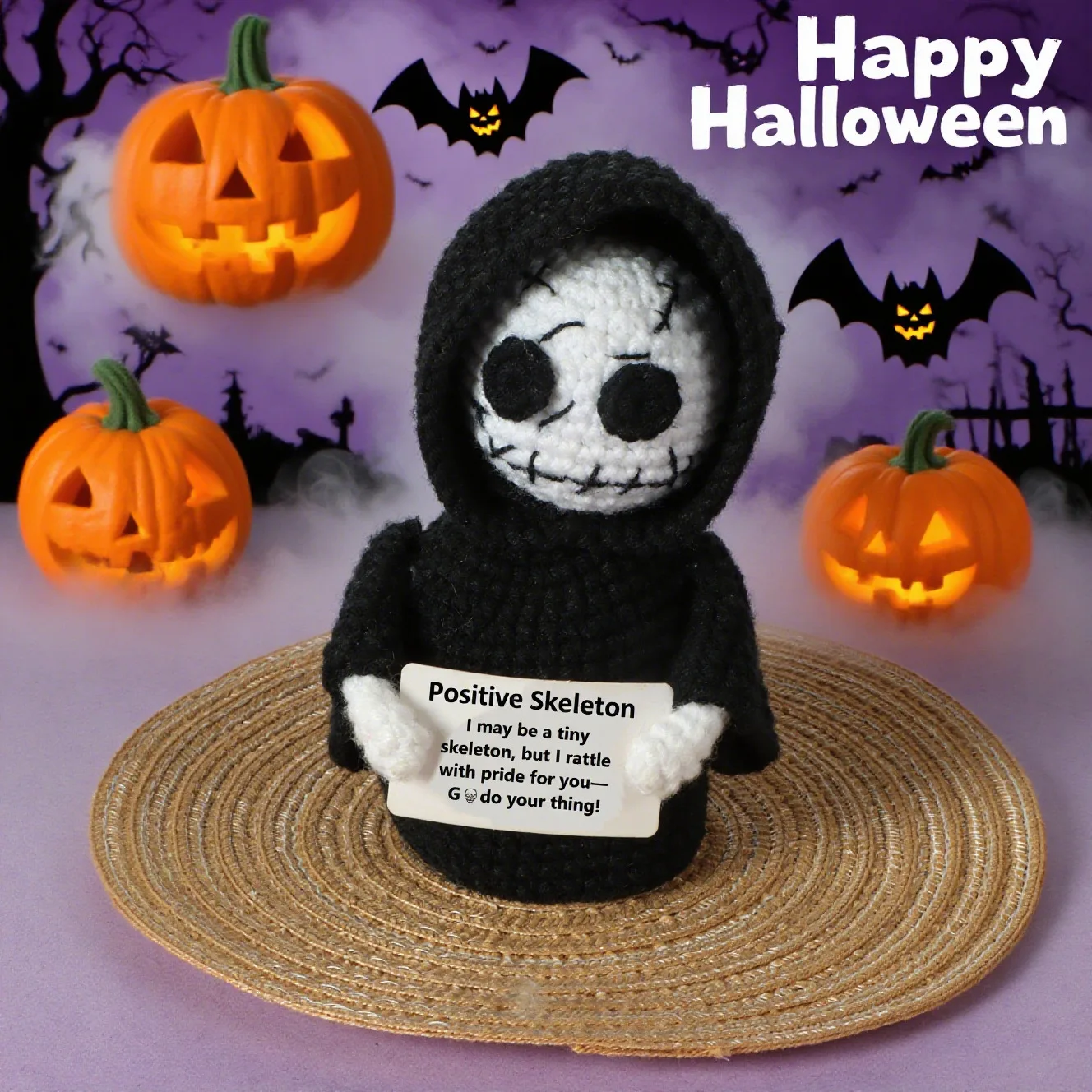 Kreative Häkel-Halloween-Puppe, Emotionale Unterstützungspuppen, Lustige Gestrickte Puppen als Geschenke – Detail 1