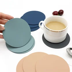 3pcs Silicone coaster and bowl mat Morandi color Nordic styleBeverage Coaster Mat Glass Hotware Decoration Tray Silicone