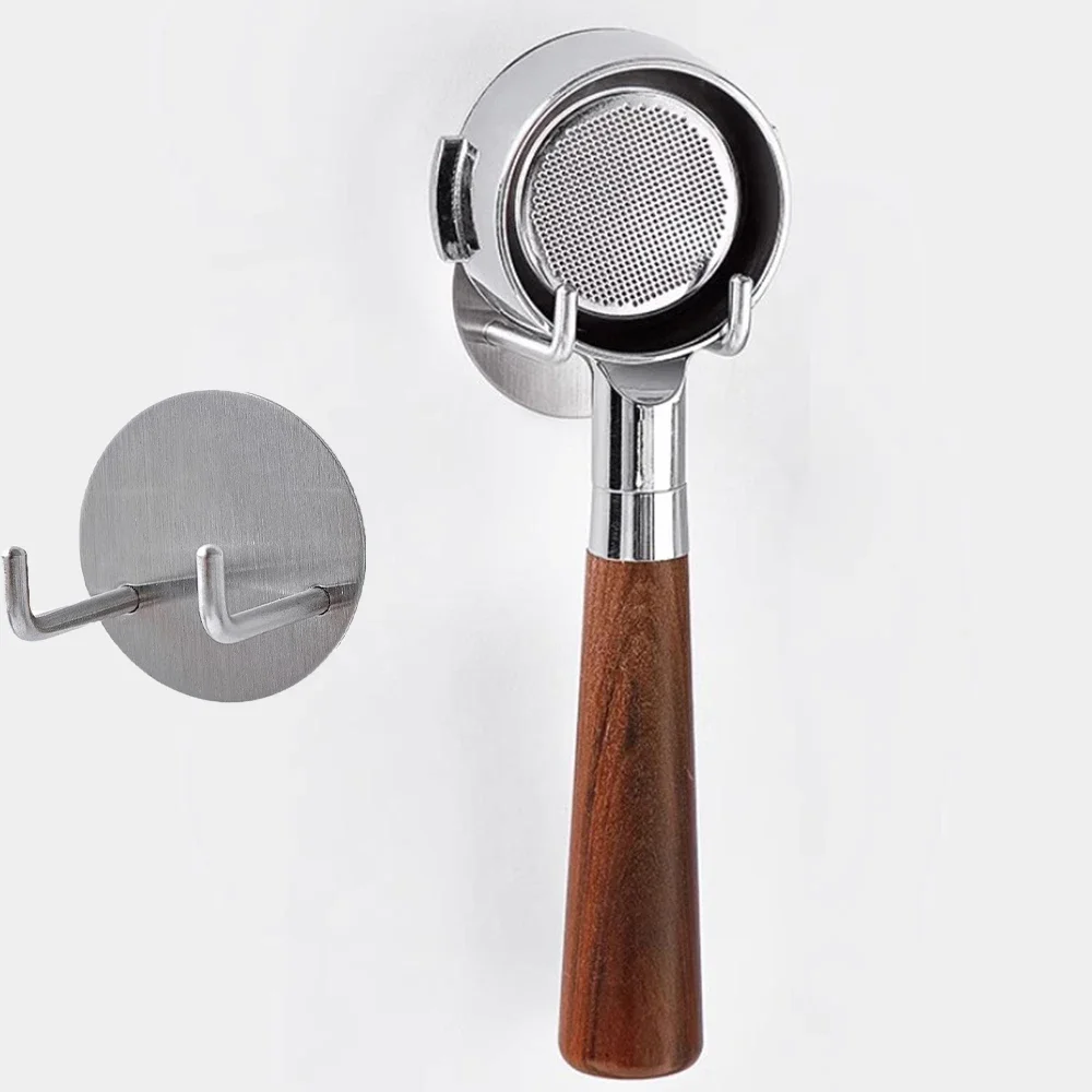 

Stainless Steel Hook Wall Rack Selfadhesive Coffee Portafilter Rack Handle Storage Rack Coffee Bottom Filter Holder Tools