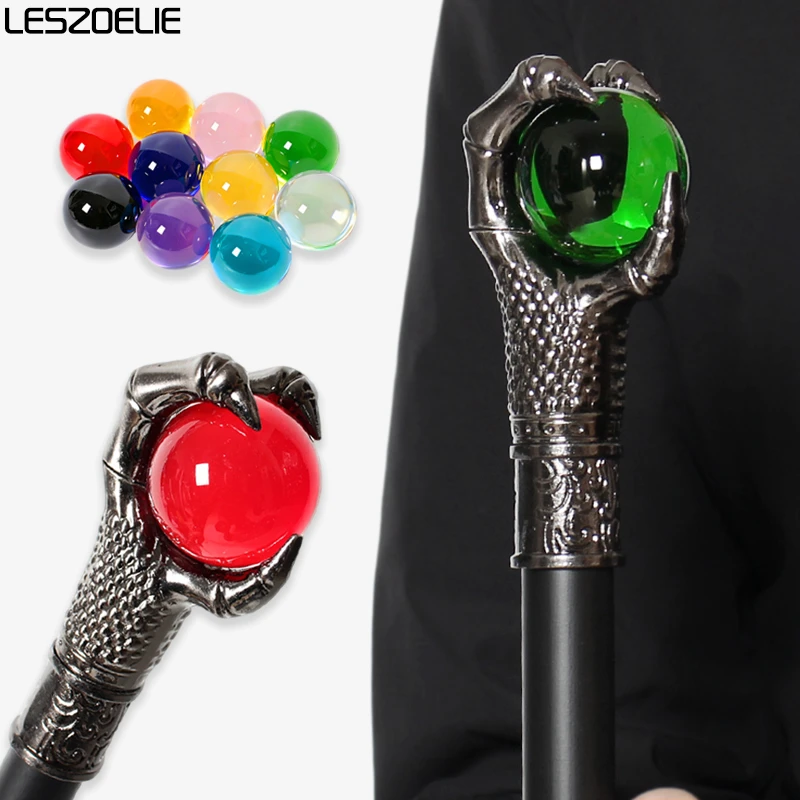 

10-цветная роскошная трость с когтями дракона и хрустальным шаром, мужские элегантные модные трости, женские вечерние трости для косплея, прогулочные палочки для девочек