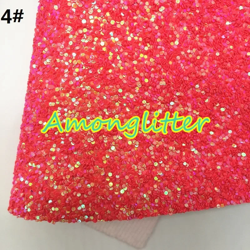 Amonglitter Purple Chunky Glitter Leather Sheets, Glitter Fabric for DIY Bows Bags and Shoes 21x29cm A4 size MB008A