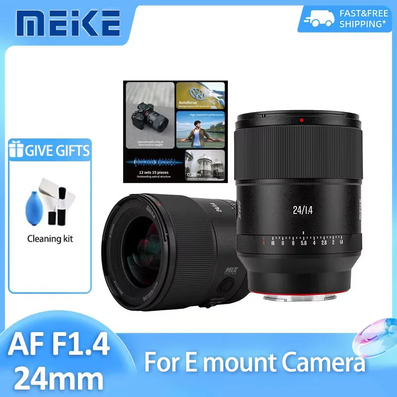 

Объектив MEKE AF 24mm F1.4 Full Frame MIX с автофокусом и большой апертурой STM для Sony E-mount A7C2 A7M5 A1ii FX2 FX3 ZVE1