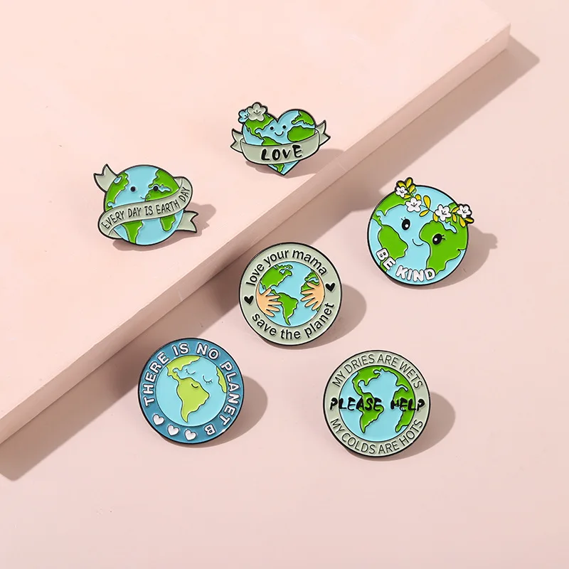 Please Help Earth Enamel Pin Custom Be Kind Hug Earth No Planet B Brooches Lapel Pin Badge Environment Jewelry Gifts For Kids image 5