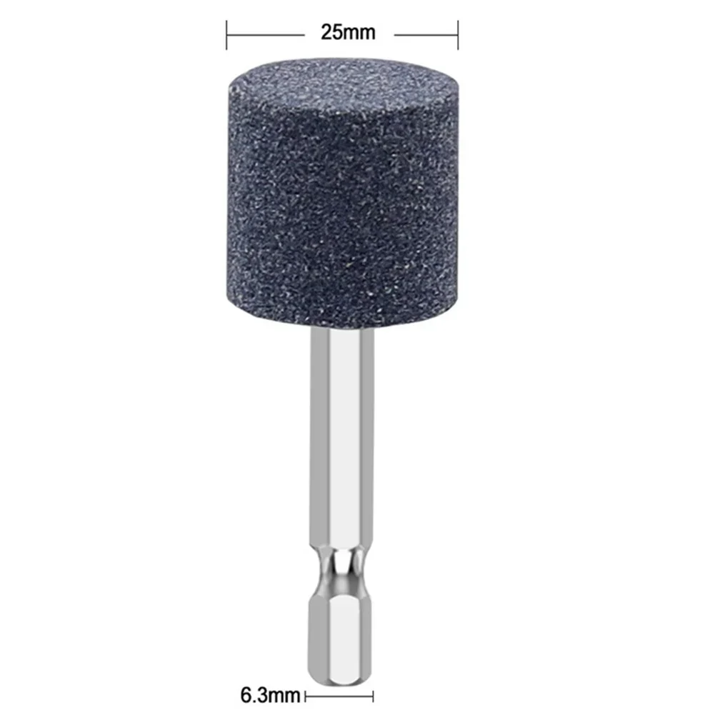 New Grinding Head Portable Grinding Drill Tool Grinding Wheel Hexagonal Shank Brown Corundum Cone Abrasive Tools