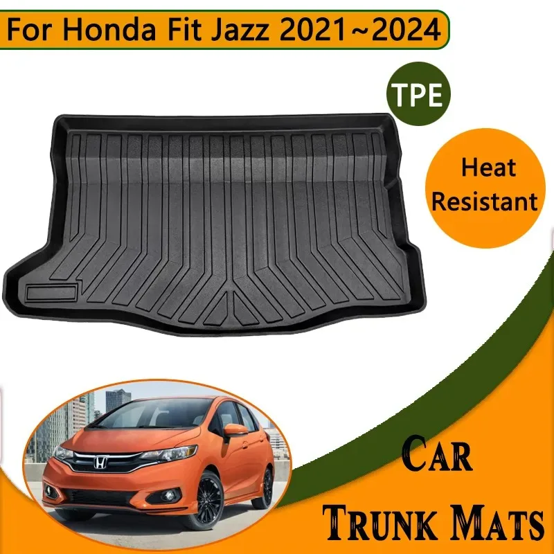 

Car Trunk For Honda Fit Accessories Jazz GS 2021~2024 2023 2022 5 Seat TPE Floor Mats Waterproof Anti-dirty Cushion Storage Pad