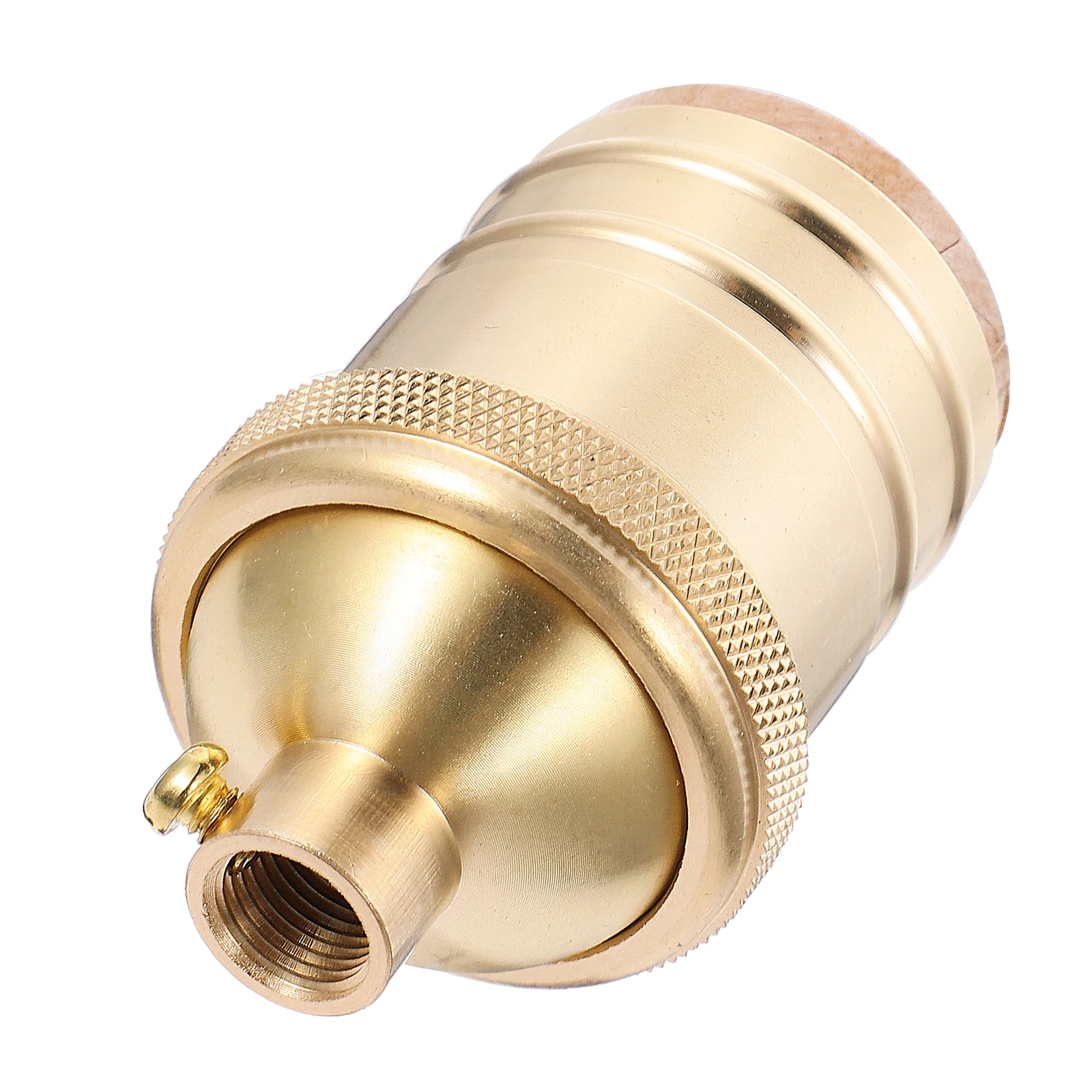 

1pc Retro Copper Lamp Holder E27 E26 Short Fitting Vintage Metal Socket Replacement for DIY Pendant Light Fixtures