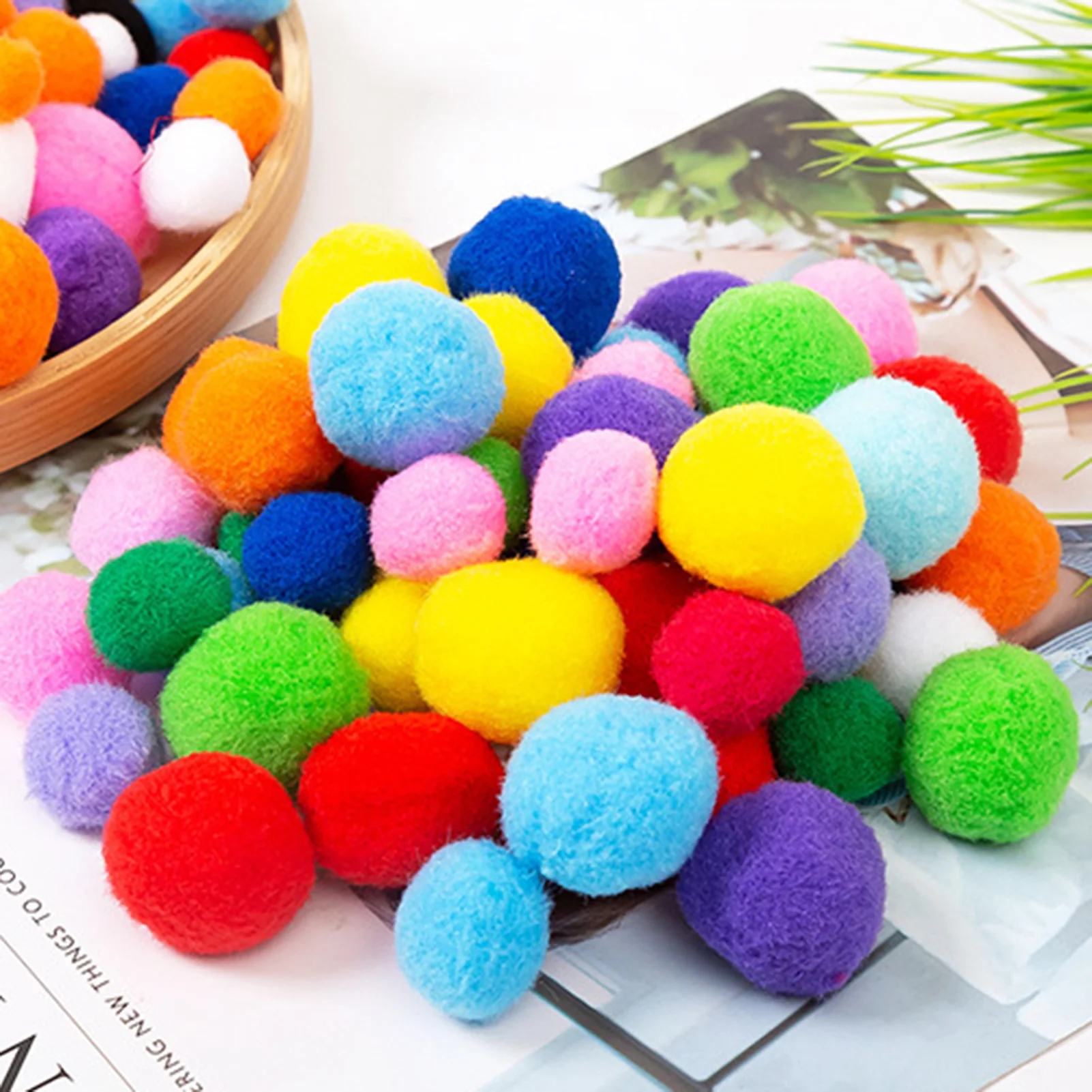 

100PCS Pom Poms Arts and Crafts Bright & Bold Assorted Colors Mini Balls for Crafts Kids DIY Project