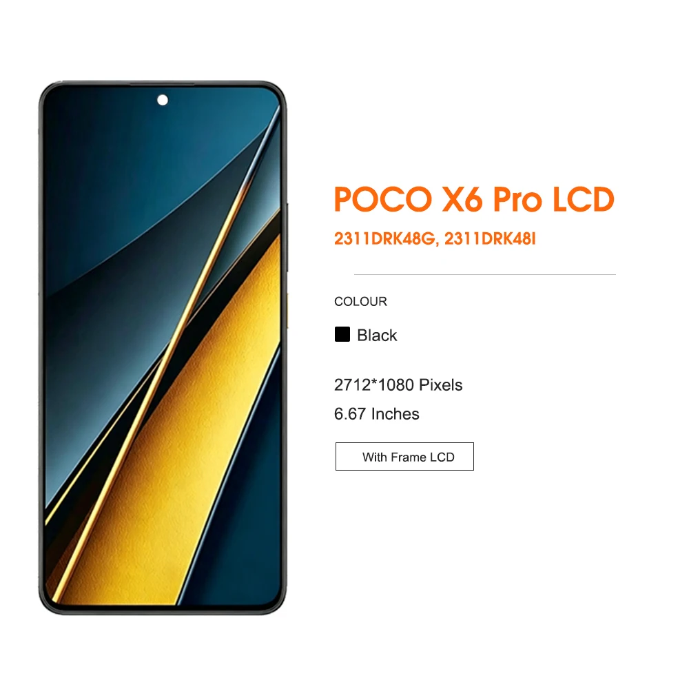 6.67' New AMOLED Display For Xiaomi Poco X6 Pro LCD Display Touch Screen Digitizer For Poco X6Pro Display Replacement Parts