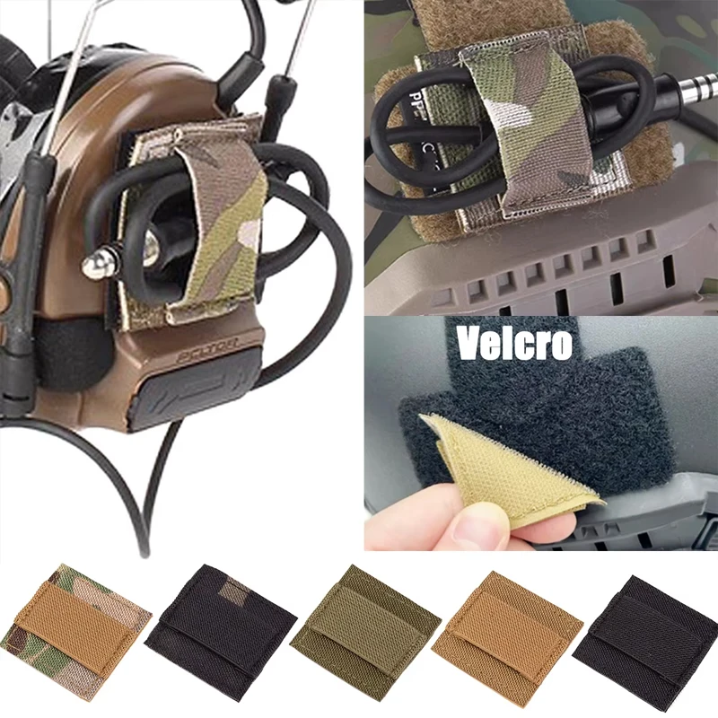 

Tactical Headset Wire Harness Strap Elastic Organizer Headset Wire Harness Hook Loop Sticker Helmet Vest Accessories
