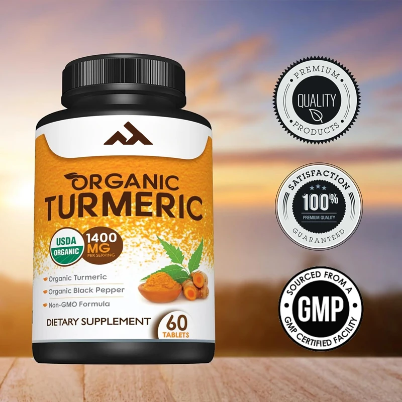 

Organic Turmeric Supplements - Including Organic Turmeric and Organic Black Pepper -1400mg Turmeric Per Serving -60 Capsules
