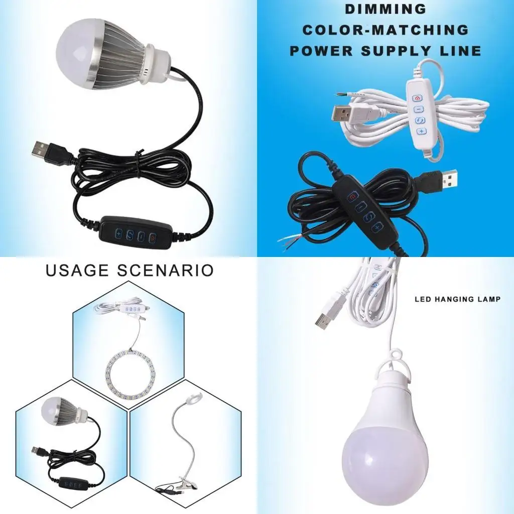 

R9UF DC5V LED Dimmer USB Port Power Cable for LED Light, Ribbon Light and Tape Light