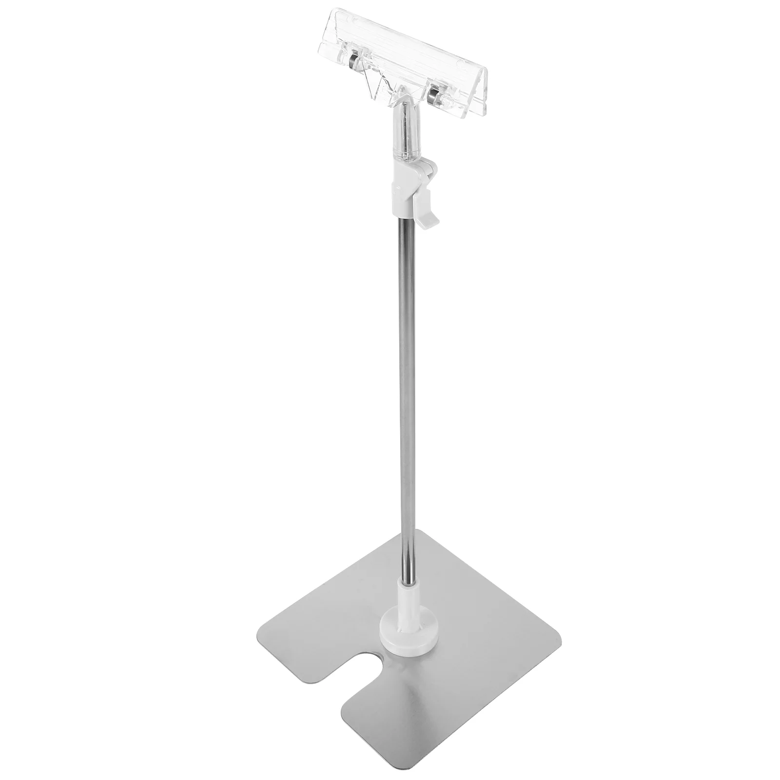 Aço inoxidável Poster Stand, Clip Holder para Desktop, Tabletop Display, Floor Standing Sign, ajustável