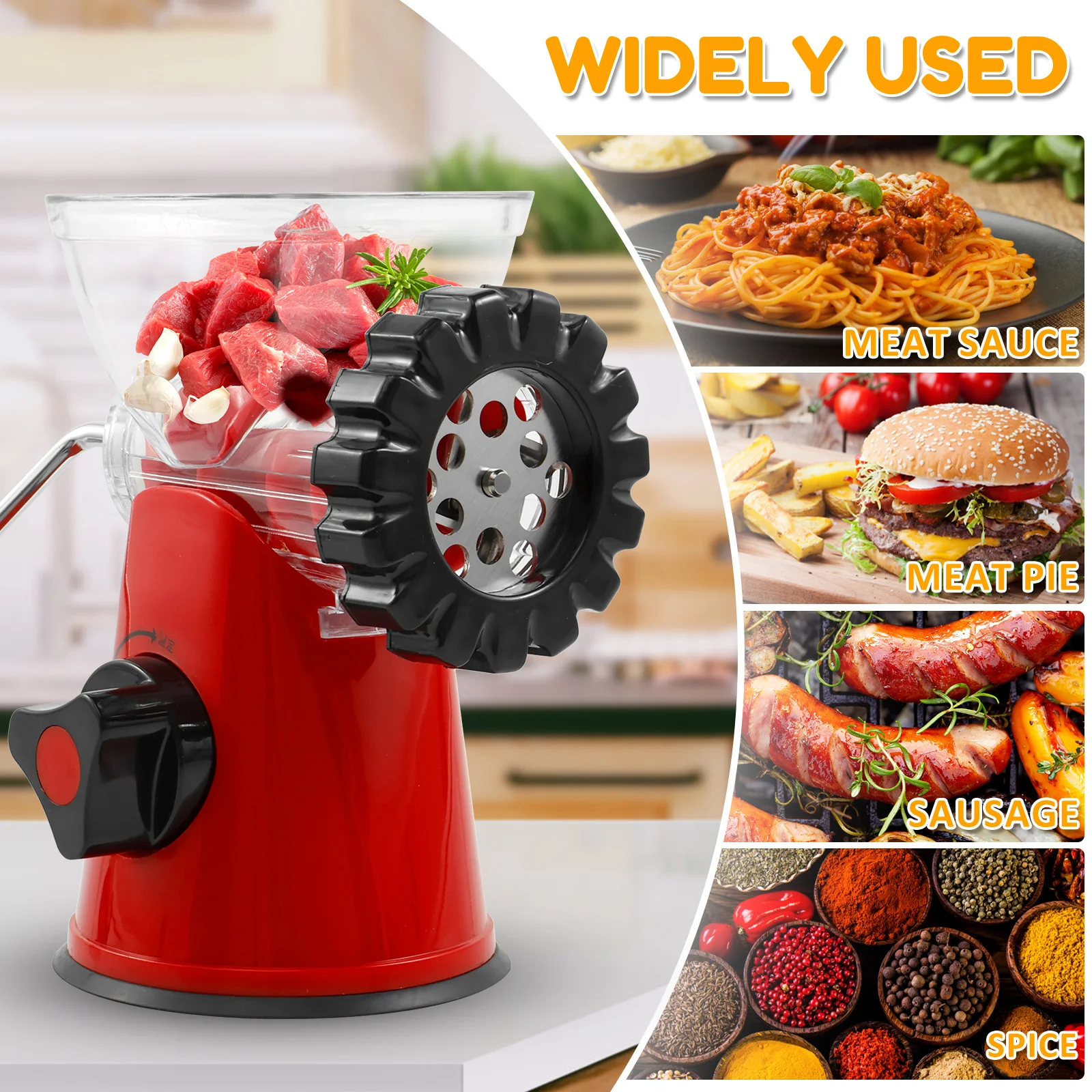 Manual Meat Grinder with Hand Crank Food Grade Meat Grinder Sausage Maker Fast Cutting Meat Grinder Manual Mincer