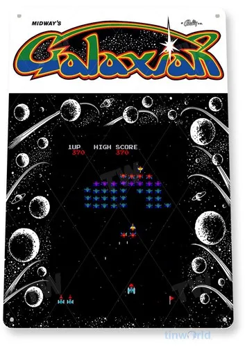 TIN SIGN Galaxian Arcade, 80's, Retro, Console, Marquee, Game Room Decor, A836 --Tin Sign