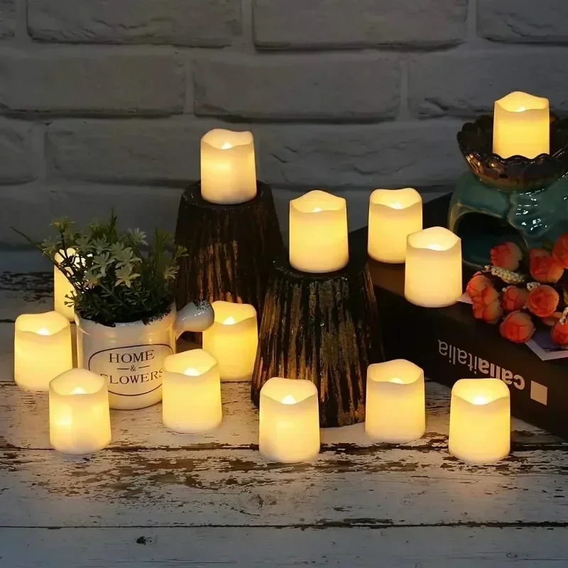 1/24/48Pcs LED Smokeless Candles for Family Christmas Parties, Weddings, Romantic Proposals, Creative Birthday Atmosphere Lights