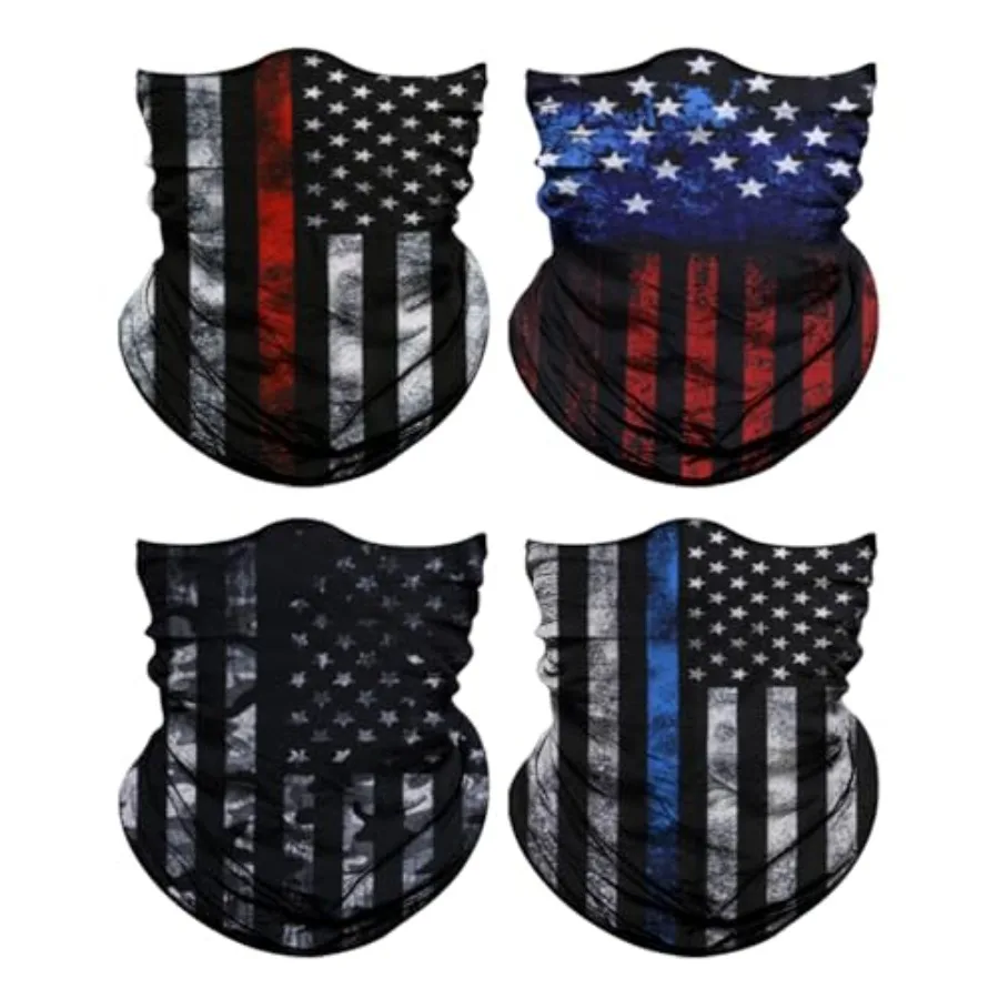 

4Pack Neck Gaiter for Men Women Face Cover Mask Head Wrap Balaclava Headwear Bandana Headband Magic Scarf